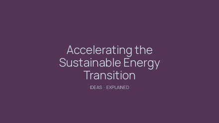 Accelerating the Sustainable Energy Transition