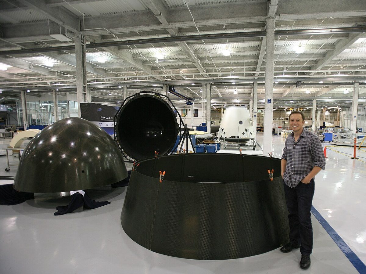 Elon Musk at the SpaceX factory in Hawthorne, California, 2008