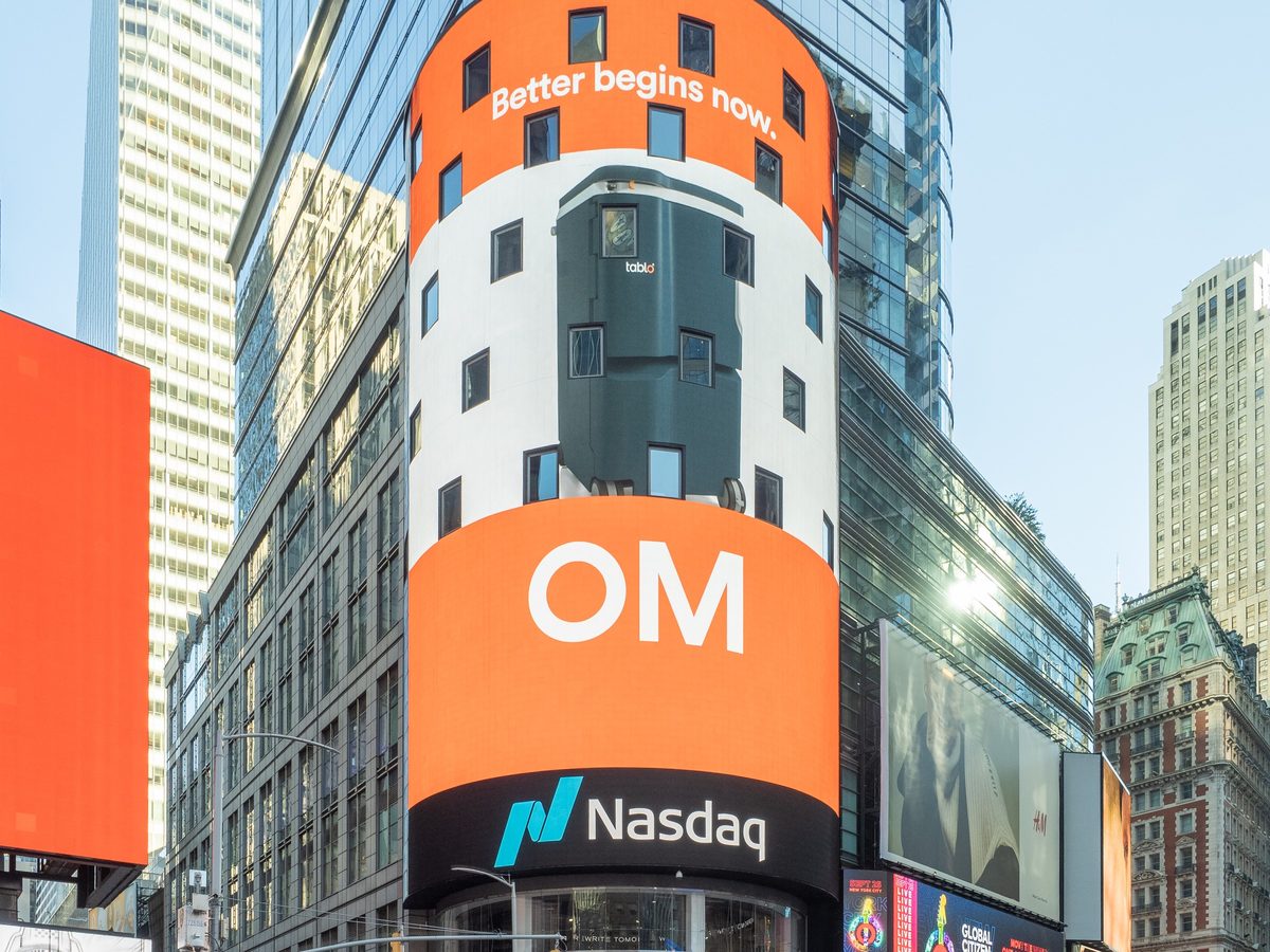 The Nasdaq MarketSite tower in Times Square, New York