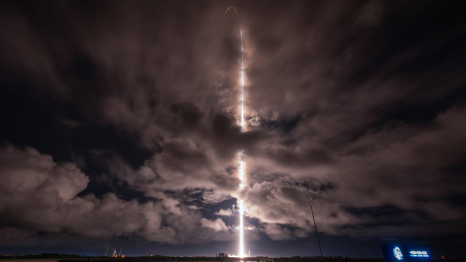 A Falcon 9 carrying Polaris Dawn streaks into the pre-dawn sky over Florida on September 10, 2024