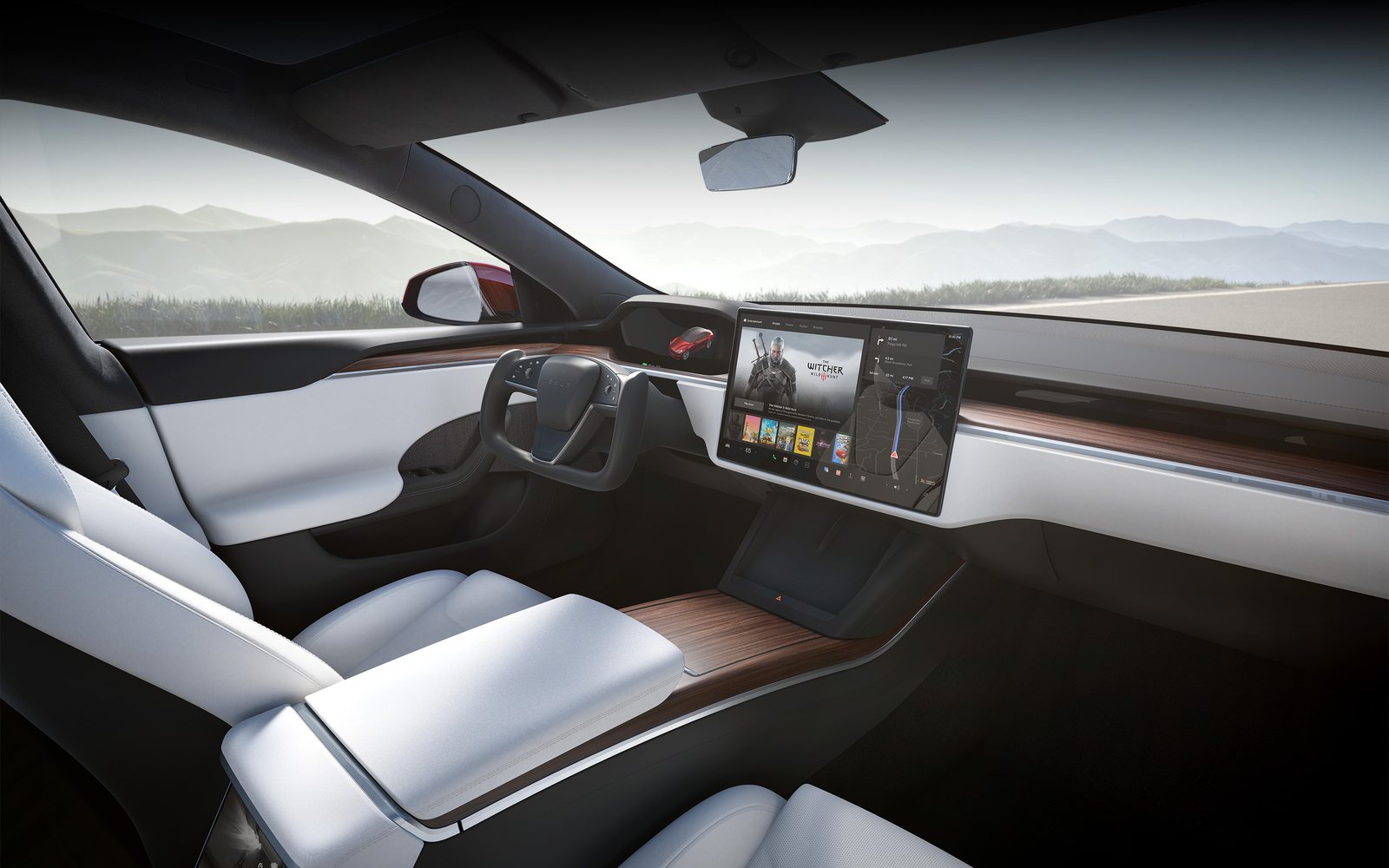 Tesla Model S yoke interior